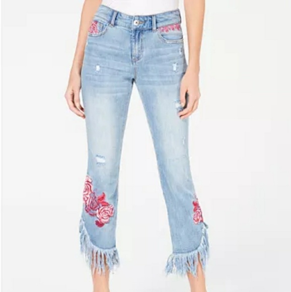 inc embroidered jeans